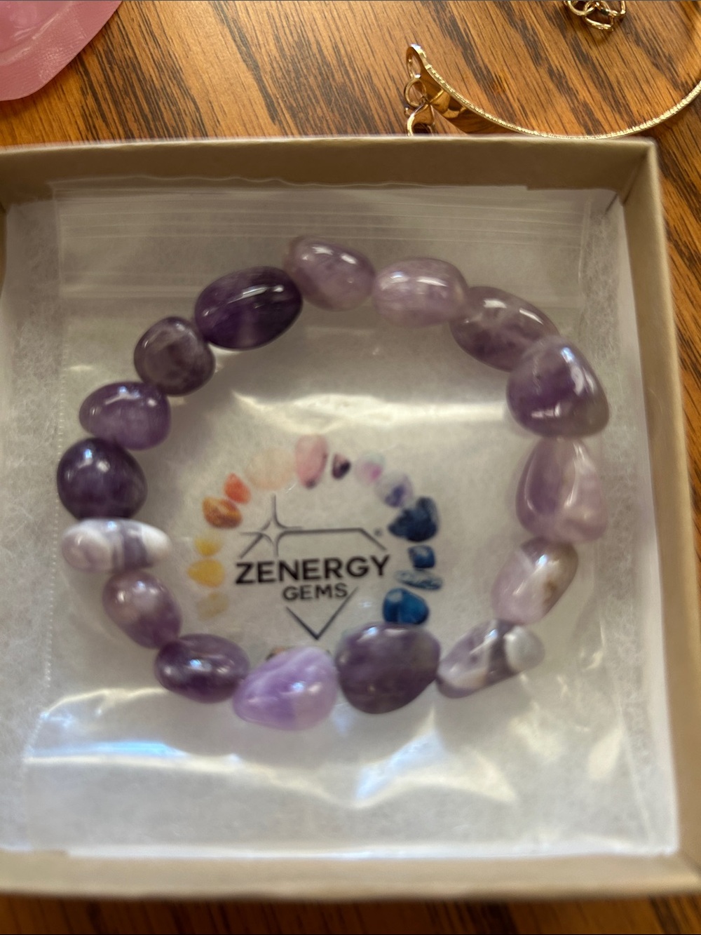 Zenergy Gems Amethyst Chip Stretch Bracelet - Purple